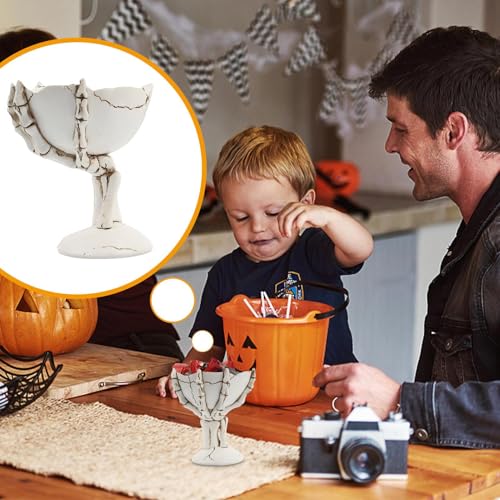 Récipient à goûter à la main squelette déco Halloween table - 3