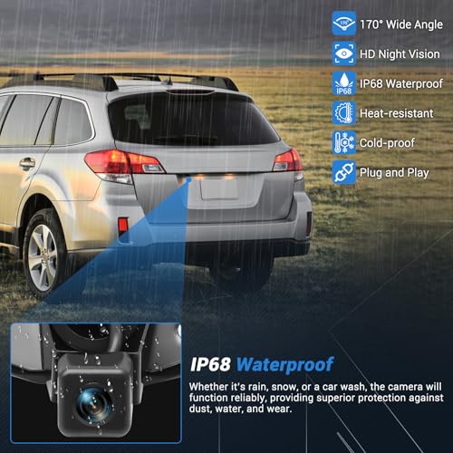 Image of 86267AJ10A Upgrade Rear View Backup Camera Compatible with Subaru Legacy Outback 2010-2014, 170 Wide Angle Park Assist Camera Replace 86267-AJ10B, 86267-AJ10A, 86267-AJ100