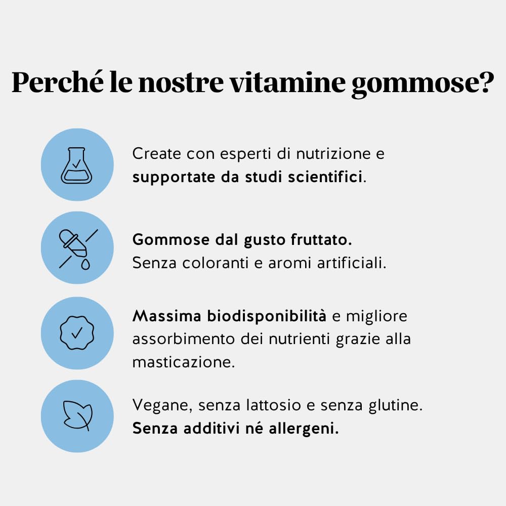 Calcio 500mg Gummies - Daily Essentials - Contribuisce alla Normale Funzione Muscolare, Ossa e Denti - 60 Pezzi (2 mesi) - Senza Zucchero, Vegan - Bears with Benefits