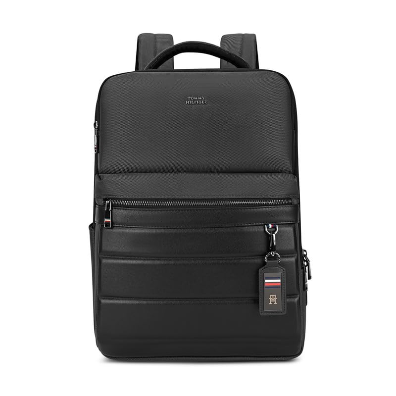 tommy hilfiger Unisex Laptop Backpack Bladen - Black | Dual-Tone Fabric | 15 Inch Laptop Compartment | Professional Elegance | 18L Capacity | Ideal For Office, Travel, College-picture-52