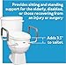 Carex 3.5 Inch Raised Toilet Seat with Arms, Round Toilet Seat Riser, 300 lbs Capacity, Elevating and Raising Seat for Elderly and Handicap, Universal, Slip-Resistant with Padded Handles, White