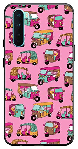 Image of Amazon Brand - Solimo Designer Auto Pink Pattern Printed Soft & Flexible Hybrid Back Case Mobile Cover for OnePlus Nord