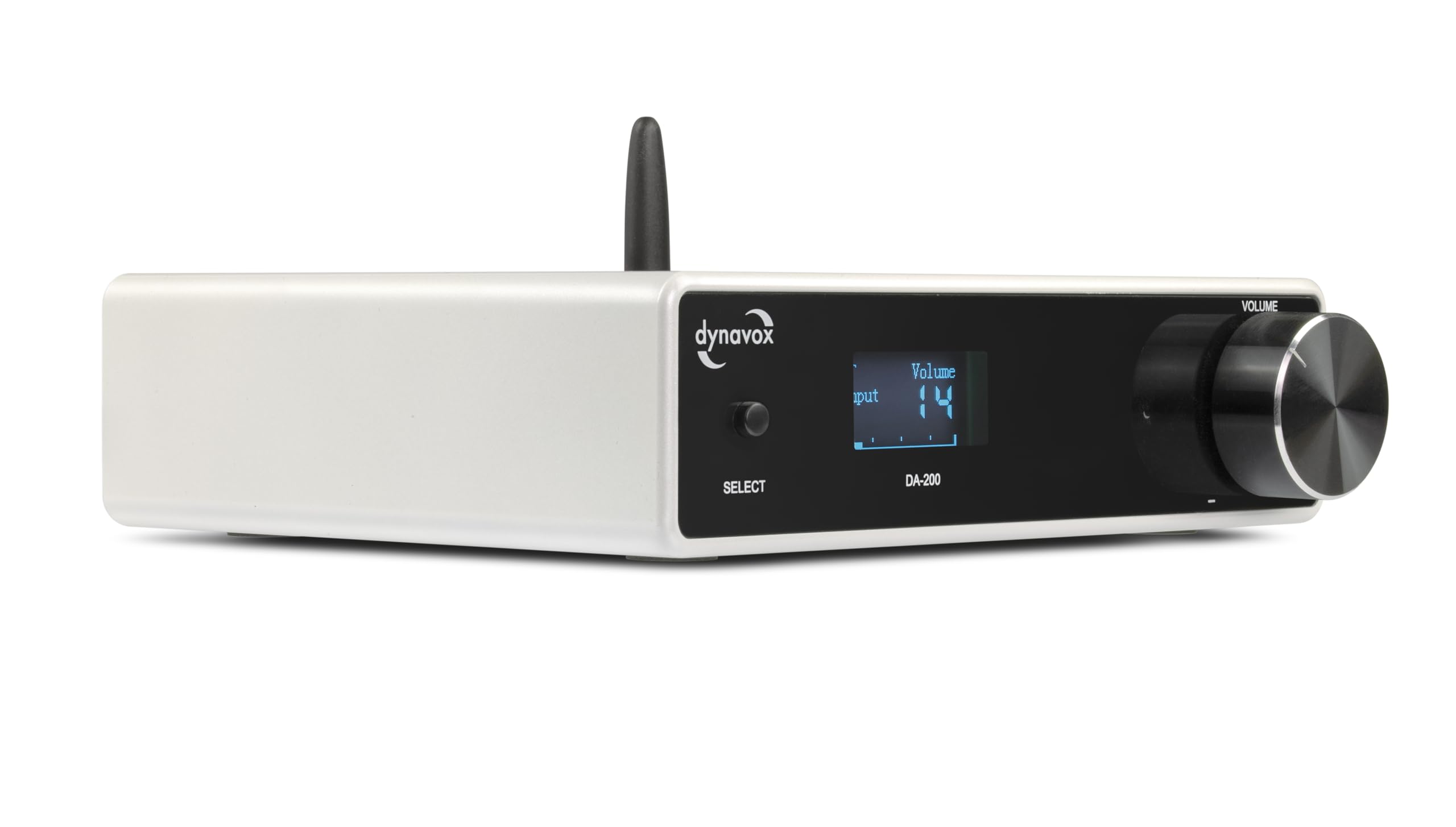 Dynavox DA-200 - Amplificador de Alta fidelidad, Compacto Amplificador Digital estéreo Clase D con BT 5.0, USB DAC, óptico y coaxial, Salida de subwoofer, Elegante Carcasa de Aluminio, Ideal para