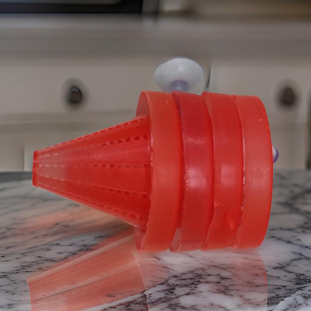 Sucker Worm Feeder, Fish Food Basket with Suction Holder, Bloodworm Cone Feeder (Random Color) (Pack of 4) 3