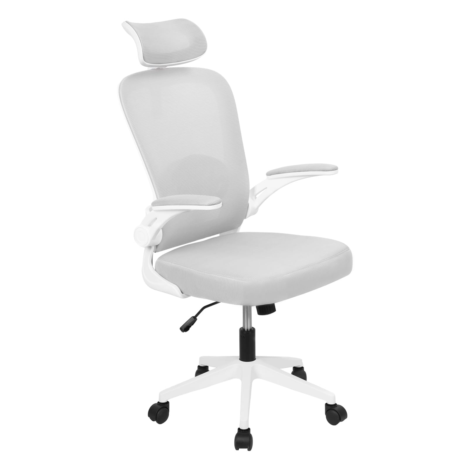 toxaaiwr Office Chair Ergonomic Mesh Computer Chair with Lumbar Support and Flip-up Armrest Height Adjustable Mesh Swivel Computer