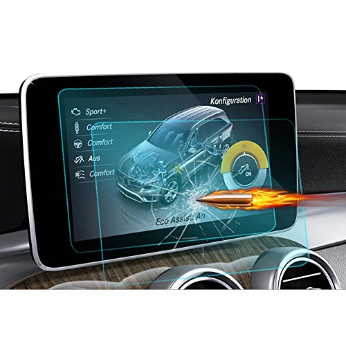 for Mercedes-Benz C Class Navigation Display Screen Protector Foils [2015-2018],TTCR-II Anti-Explosion Touch Screen Protector 6''x3.6'', Tempered Glass Console LCD Screen Protector[7 Inch]