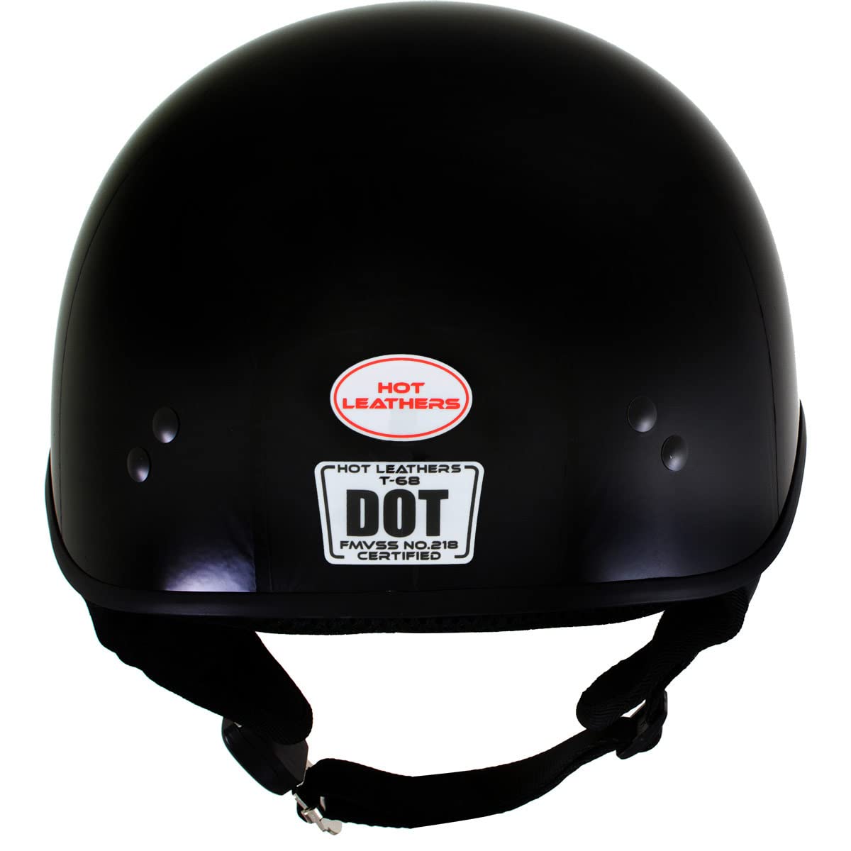 Hot Leathers HLT68 Gloss Black The O.G. Advanced DOT Skull Cap Motorcycle Half Helmet Biker - Large