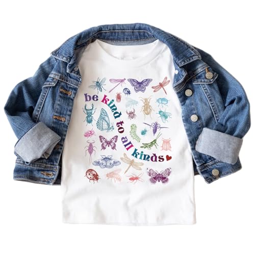 Be Kind To All Kinds Cute Retro Bugs Vintage Insect Shirt For Boys And Girls Boho Natural Toddler & Youth Graphic Tee2