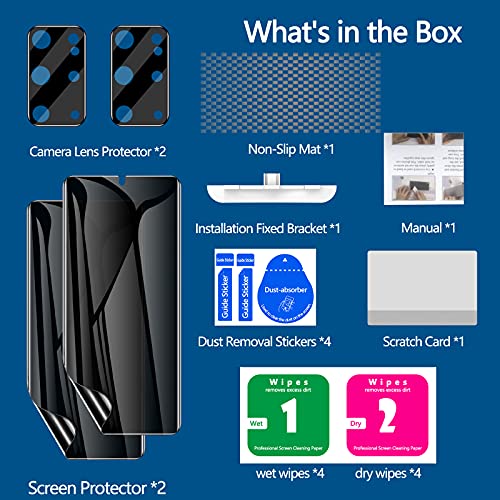 Lywhl [2+2 Pack] For Samsung Galaxy S20 Plus Privacy Screen Protector [Support Fingerprint Id] Anti-Spy Full Adhesive Flexible Film + Camera Lens Glass Protector For Galaxy S20 Plus / S20+ 6.7” 5G #TOP5