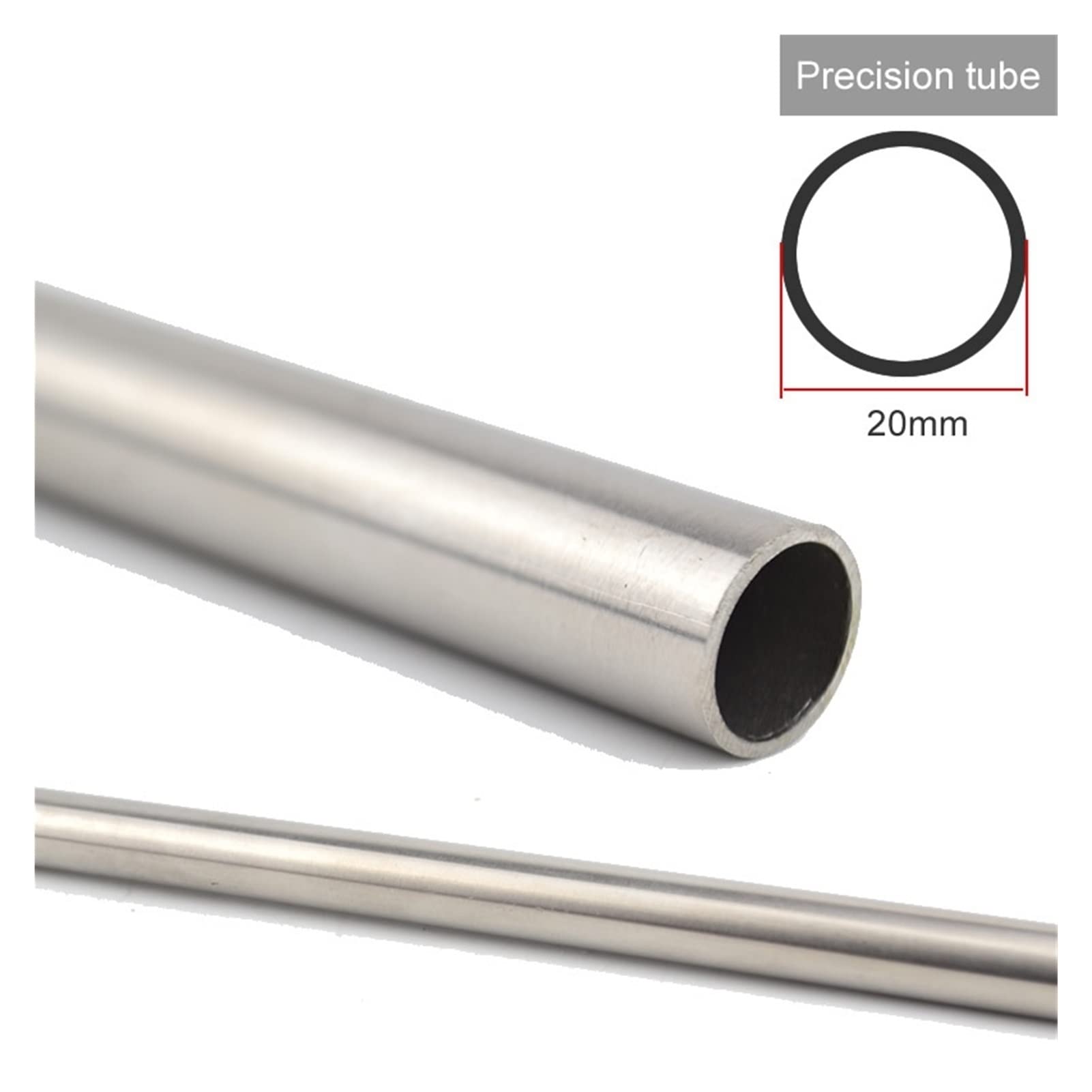 1pcs 304 Stainless Steel Tube Precision Pipe,Outer Diameter 20mm,Inner Diameter 10mm 12mm 14mm 15mm 16mm 17mm 18mm (Color : 20x2.5, Size : 300mm)