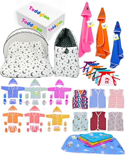 Image of Toddylon Clothing Gift Set -53 Combo | Premium Infant Baby Product | Infants Baby Essentials | Perfect for Newborns | Ideal for 0-6 Months (Multicolor)