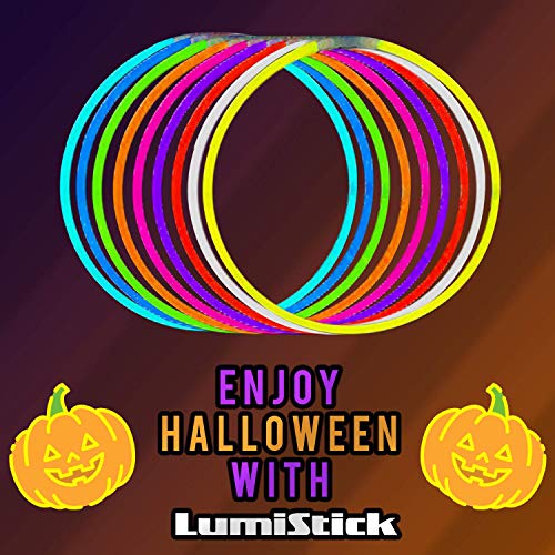 Lumistick 22 Inch Glow Stick Necklaces | Non-Toxic & Kids Safe Light Up Neckwear | Bendable Sticks with Connectors | Glows in The Dark Night Party Favor (Color Assortment, 50 Necklaces)