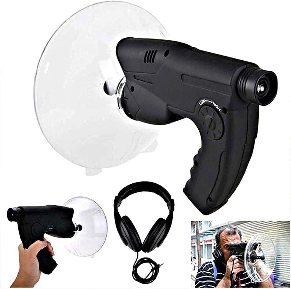 Microfono parabolico a ingrandimento 8X, amplificatore audio monoculare, attrezzatura spionaggio, dispositivi di ascolto a lunga distanza attraverso le pareti fino a 300 ft