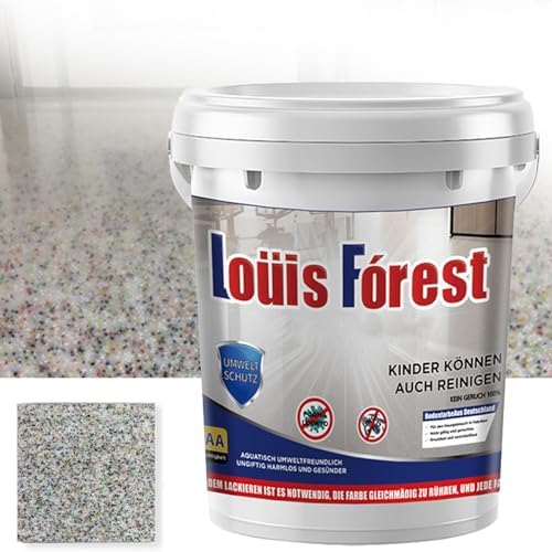 High-Gloss Marble Effect Epoxy Floor Coating, Louis Forest Epoxy Floor Paint, Garage Floor Paint, Waterproof Water-Based Epoxy Floor Paint (Colorful)