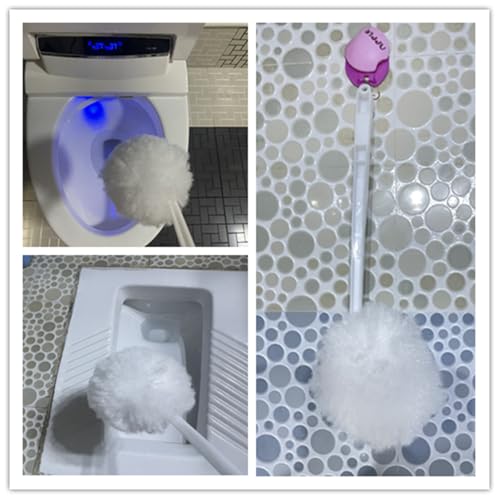Image of Bowl Brush Toilet Cleaning Brush Set Soft Polyester Head 15x5 inches White (4PacK)