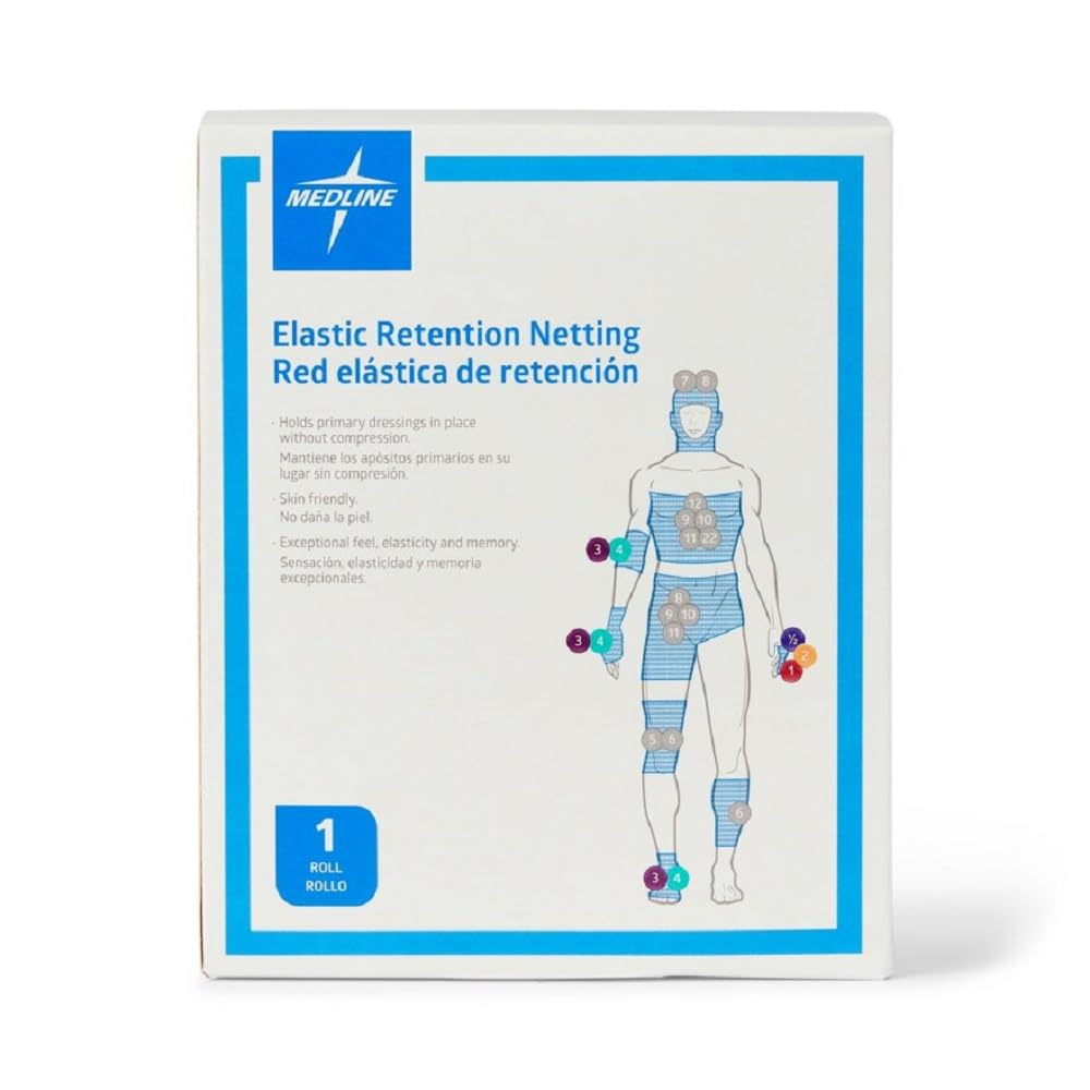 Medline Elastic Net Retention Dressing, Size 8, Small Chest/Back/Shoulder/Perineum, Latex-Free, 1 Count