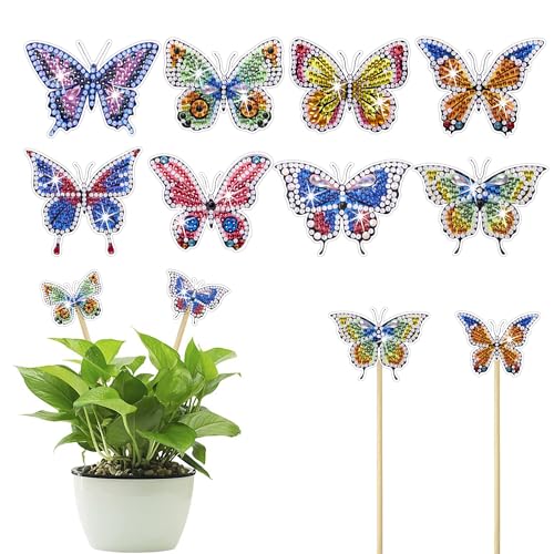 Kit peinture diamant 5D WOWDECOR papillon lot de 8 pour décoration