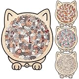 Puzzle A Forma Di Gatto, Puzzle In Legno A Forma Di Gatto Morandicolor Da 135 Pezzi, Puzzles A Formas Di Gattos Simpatico Con Cornice Di Contorni Di Adorabile, Puzzles In Legno Decorativi