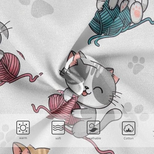 CHIFIGNO Boys Cotton Briefs Breathable Underwear Soft Underwear Briefs for Toddler Boy, Cute Cartoon Cats Grey3