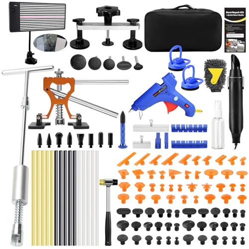 FLY5D Paintless Dent Repair Kit with LED Line Board, Heat Gun for Glue Removal & Dent Heating, Dent...