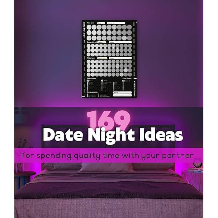 Image of O PTIFINE Adults Romantic Couples Gift Scratch Off Poster 169 Love Tasks - Positions & Conversations & Date Night Ideas
