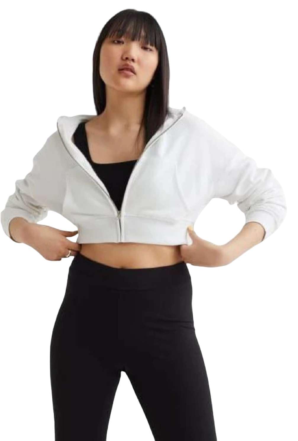 colorme Fleece Solid Crop Casual Hoodie Jacket for Women | Lightweight Warm Zipper Front Hooded Sweatshirt | Soft Winter Wear for Girls & Ladies Hoddie-24-picture-45