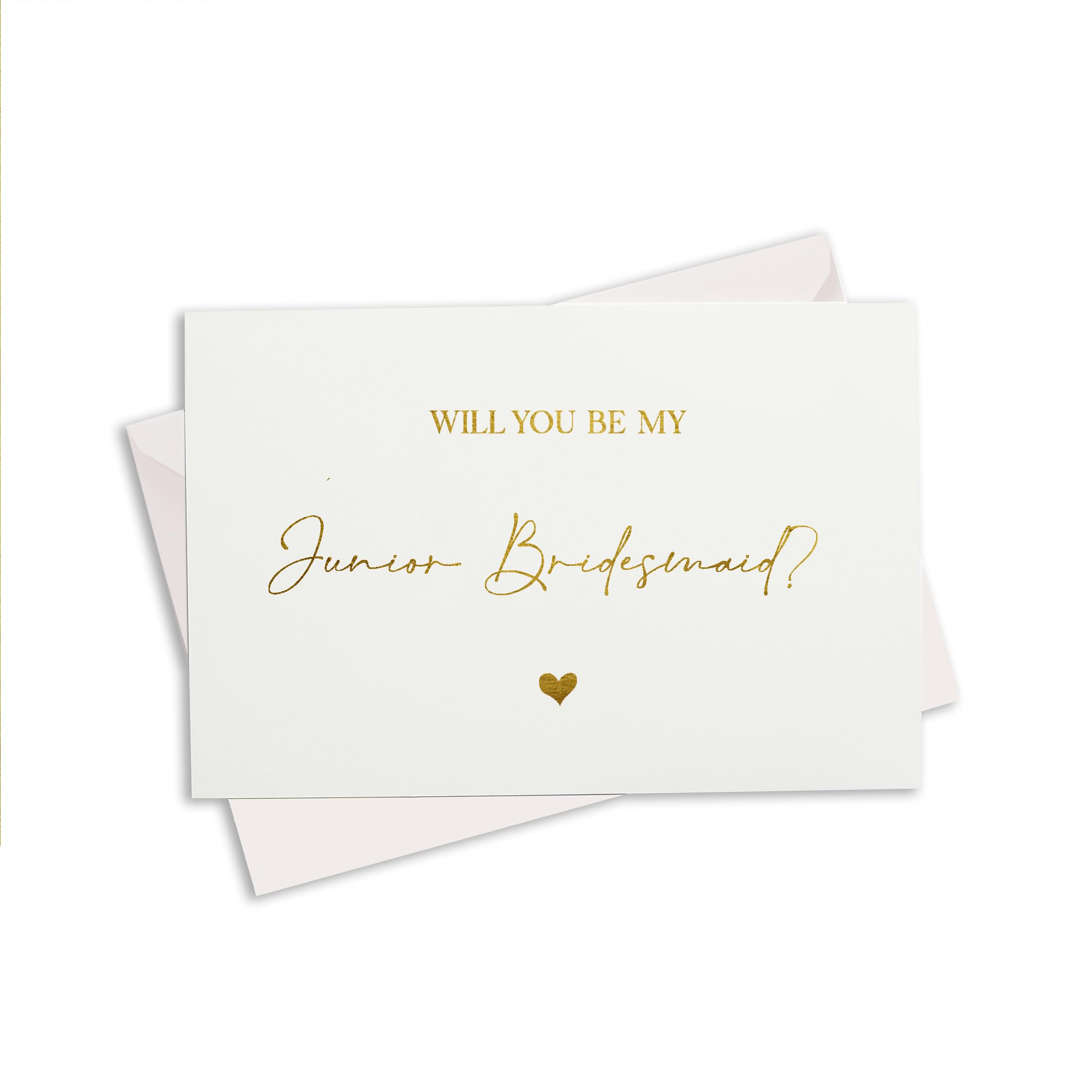 Pink Positive Will You Be My Junior bridesmaid Card - Hen Do Junior bridesmaid Proposal Card - A6 White Card with Gold Foil - Luxury Foiled Be My Junior bridesmaid Gifts (Junior Bridesmaid)