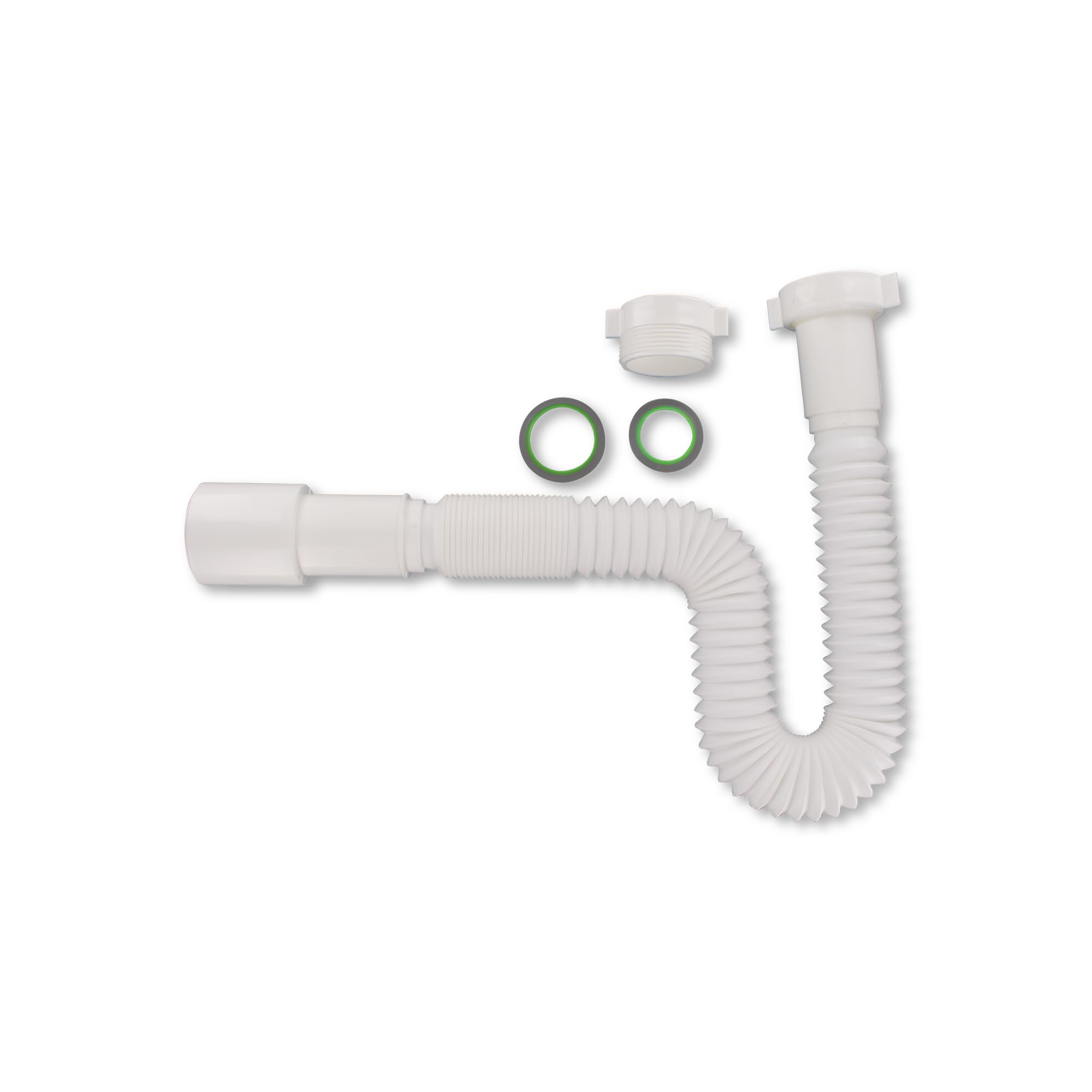 DEKAROX Flexible Siphon Drain Pipe 1 1/2 x 40/50 mm Diameter 39-85 cm Extendible with 1 1/4 Inch Reducer for Sink Drain Fitting Sink Kitchen Sink - Image 2