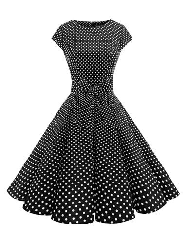 Image of Dressystar Women's Vintage 1950s A Line Cap Sleeve Cocktail Party Dress