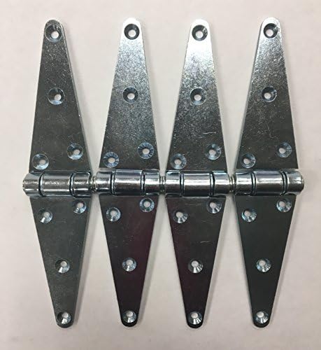 4 Pack of 12 inch Strap Hinges Heavy Duty Zinc Plated Hardware Door Fence Barn Gate