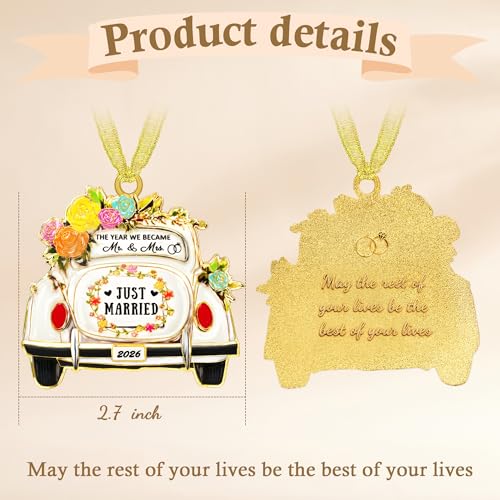 Sereney Wedding Gifts for Couples Newlyweds,Christmas Married Ornament 2026 - Image 4