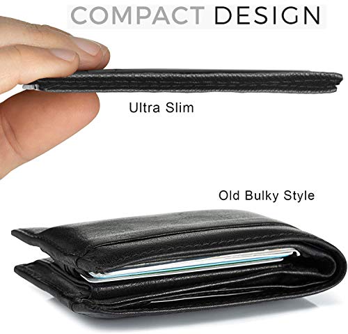 Image of WildHorn Leather Card Holder for Men & Women (Black Safiano)