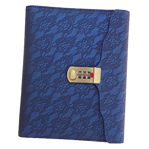 Journal avec serrure à combinaison NUOBESTY réutilisable en cuir PU bleu compact