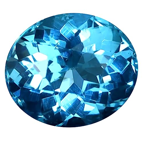 Paraiba Bleu Apatite lâche de 0.88 ct coupe ovale 7x6mm gemme naturelle du Brésil
