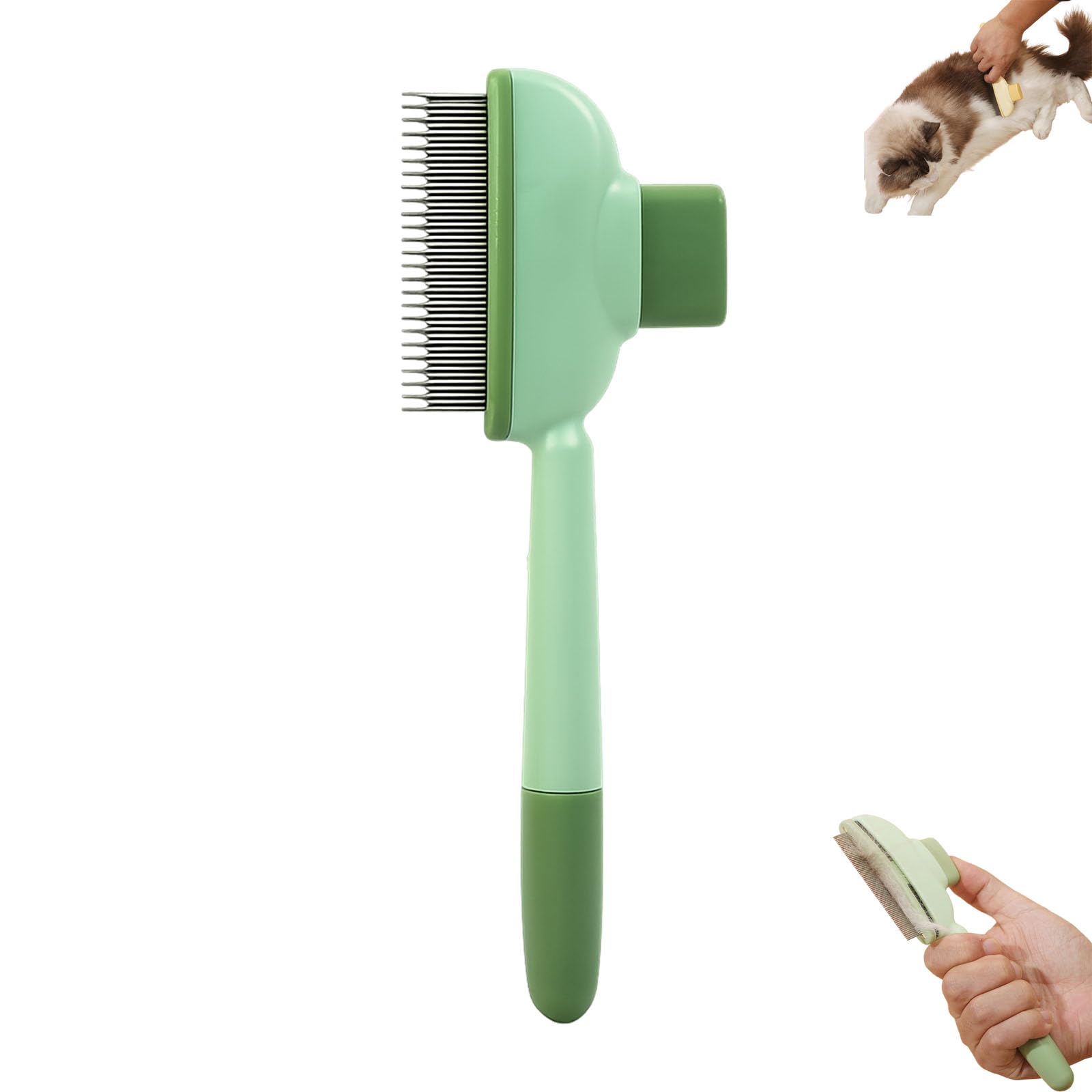 Nuvopet Brosse Fureverbond Cat Brush, Pet Grooming Comb for Cats and Dogs, Gentle Deshedding Tool with Dual-Length Teeth, Easy Clean Hair Remover for Short, Long and Thick Coats (Style A+ B) — view 2