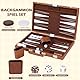 Cbilzxer Backgammon Koffer, 18 Zoll Backgammon-Set aus Kunstleder mit Filzauskleidung | Leise Würfelbecher | Faltbares Reise-Spiel für Erwachsene & Familie | Komplett-Set inkl. Steine, Würfel & Becher