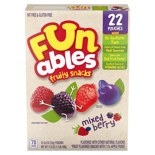 Funables Fruity Snacks, Mixed Berry Flavored Snacks, 0.8 oz 22 ct