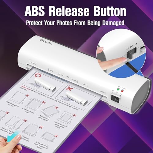 Laminator Machine, 9-Inch Letter Size Laminating Machine with 15 Laminating Pouches for Small Desktop, 4 in 1 Never Jam Thermal Laminator with Trimmer Corner Rounder for Office Sch image 8