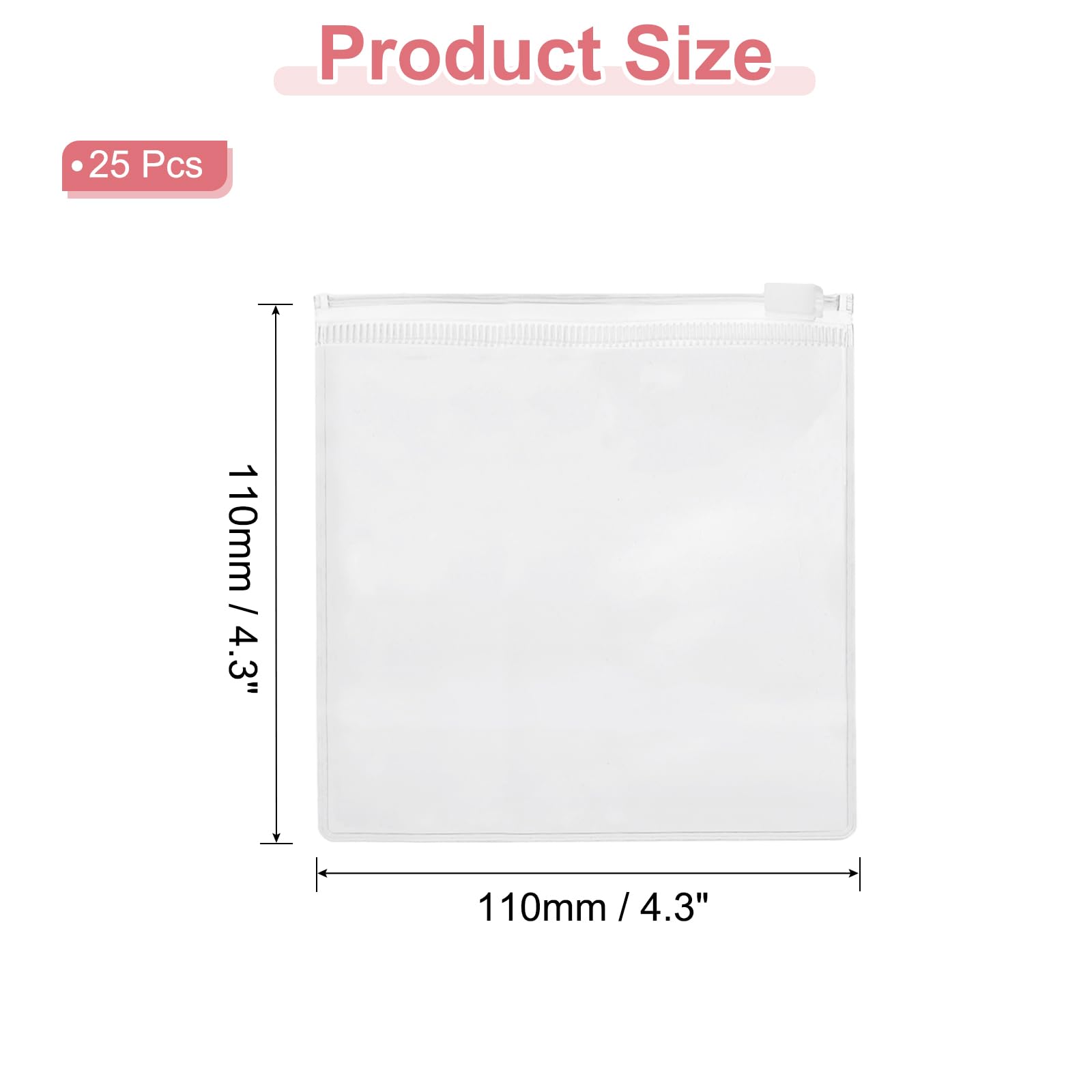 25 Sacchetti Portagioie In EVA Trasparenti Con Chiusura Lampo Rosa - 11,7x10,9 Cm, Riutilizzabili E Antiossidanti - 3