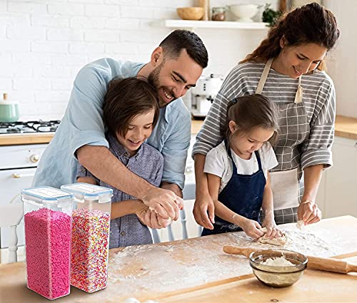 Image of Kitchen Storage Container Set Food Safe & BPA Free Plastic Kitchen Containers and Jars 500mlx4-1000mlx4-1500mlx4-2100mlx4 Cereal Dispensers Airtight Fridge Container with Leakproof Lid (16)