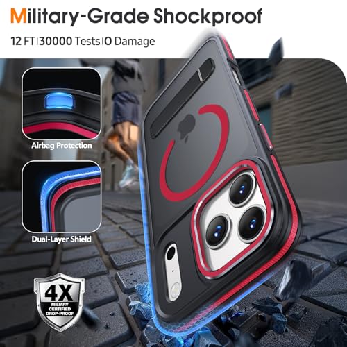 Coque iPhone 17 Pro MagSafe Misscase avec support intégré et finition mate noire