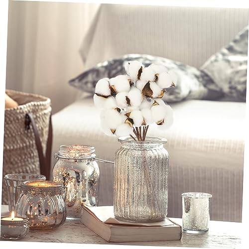 Abaodam 1348Y021IP76YUSBK 1 Set Bouquet Cotton Dry Fake Foam Flowers Cotton Flower Bouquet Dry Cotton Bouquet Cotton Ball Stems House Decorations thumb #8