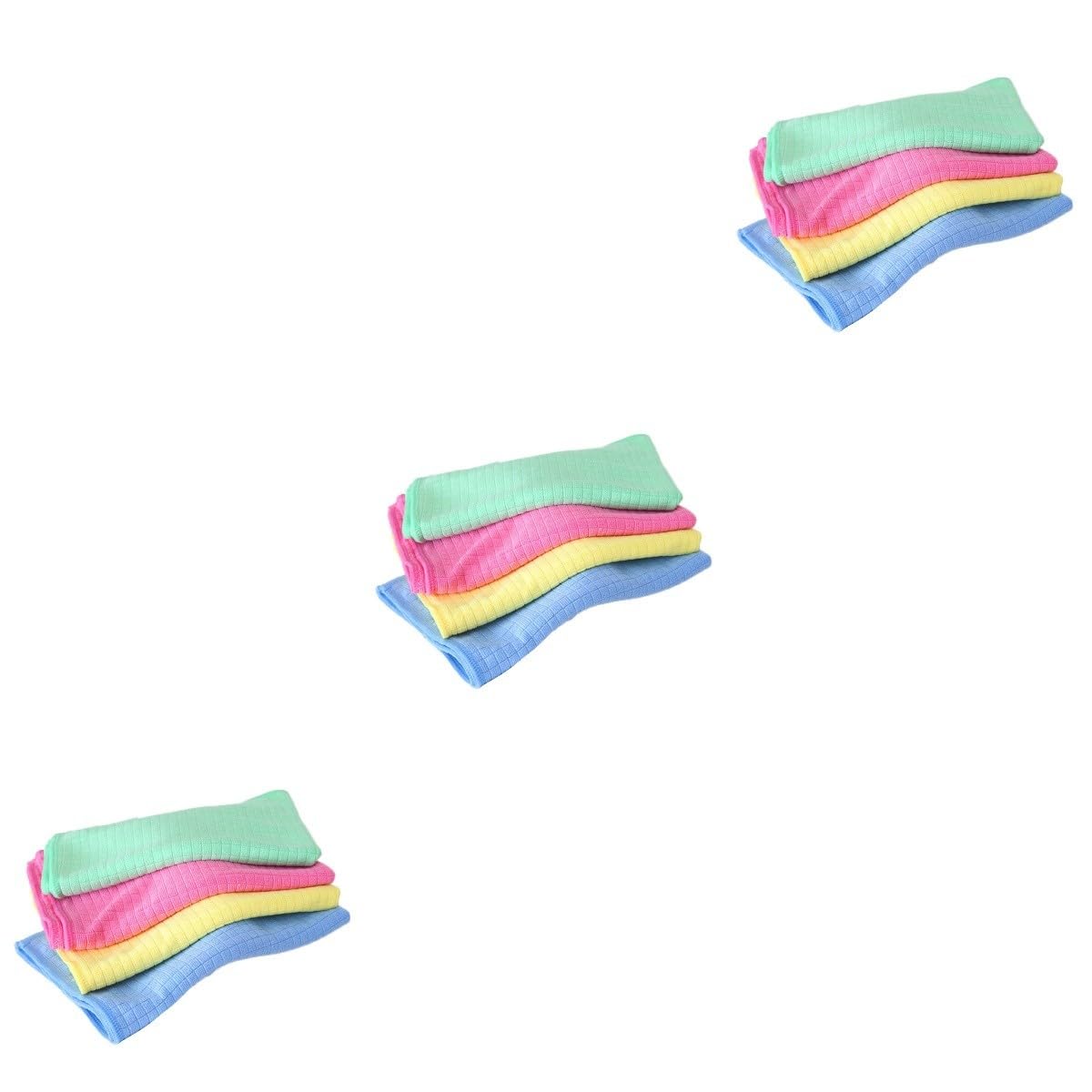 FRCOLOR 3 Sätze Putztuch Handtuch Mikrofaser Geschirrtuch Putzlappen Tücher Mini Mikrofasertuch Küchenzubehör Küchentuch Scheuerschwamm 4 Stück * 3