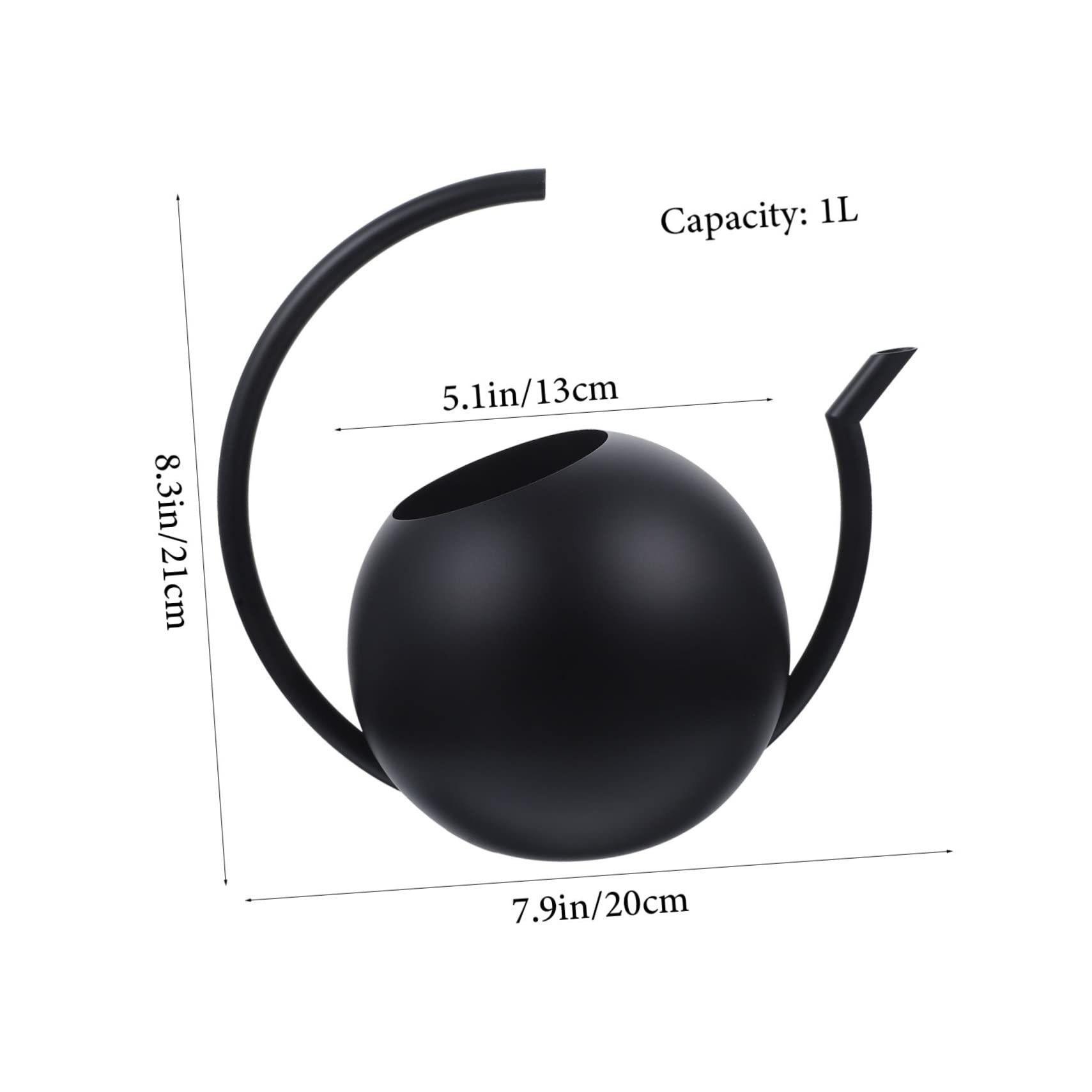 Acier Inoxydable Arrosoir 1 L Noir à Long Bec pour Plantes