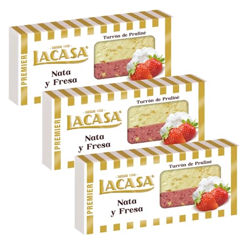 Lacasa 3x Turrón de Nata y Fresa 250 G