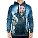 Men's Wrestler Roman Reigns Graphic 3D Printing Hooded Sweatshirt with Pocket W2 L