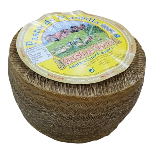 Queso Mezcla Curado Pastor de Mansilla 2,8kg (Aprox.)| Pasta Blanca Amarillenta y Textura Compacta | Sabor Equilibrado y Olor Suave | Ideal Tapas y Hostelería