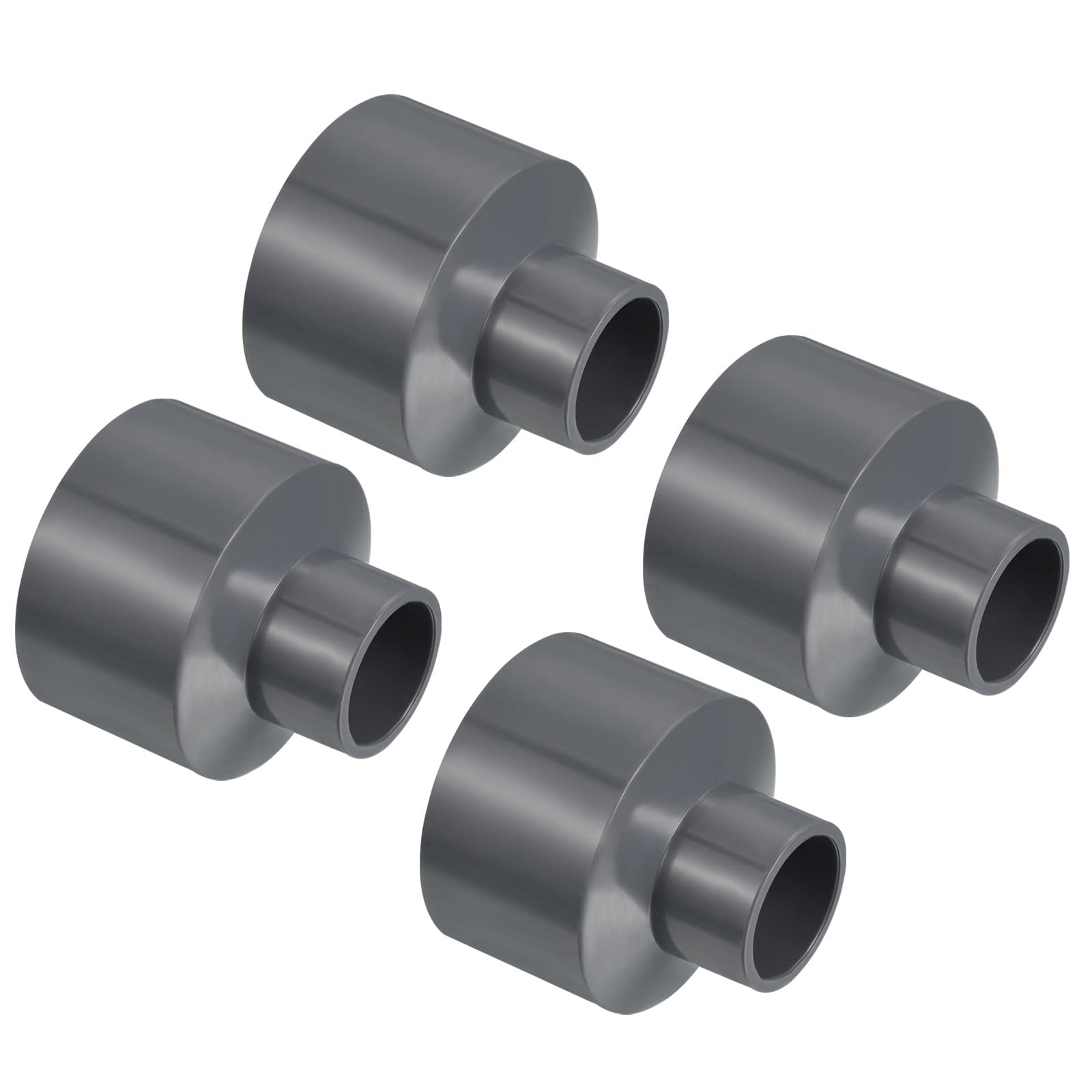 PATIKIL PVC Reductor Tubo Montaje 50x32mm, 3 Paquete Recto Acoplamiento Adaptador Conector, Gris — view 7