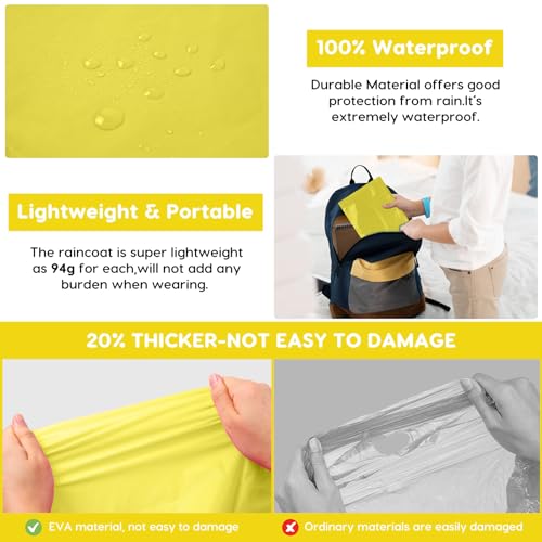 Image of BFONS 2-3 Pack Rain Ponchos for Kids, Reusable Raincoats for Boys Girls with Hood and Sleeves, Waterproof Rain Jackets