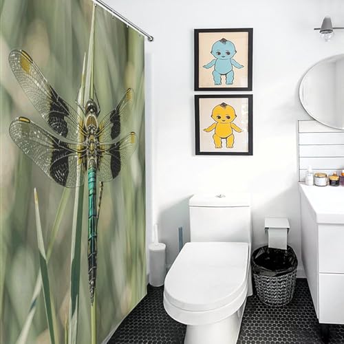Rideau de douche lavable et léger en polyester noir imperméable pour cabine de douche - 6